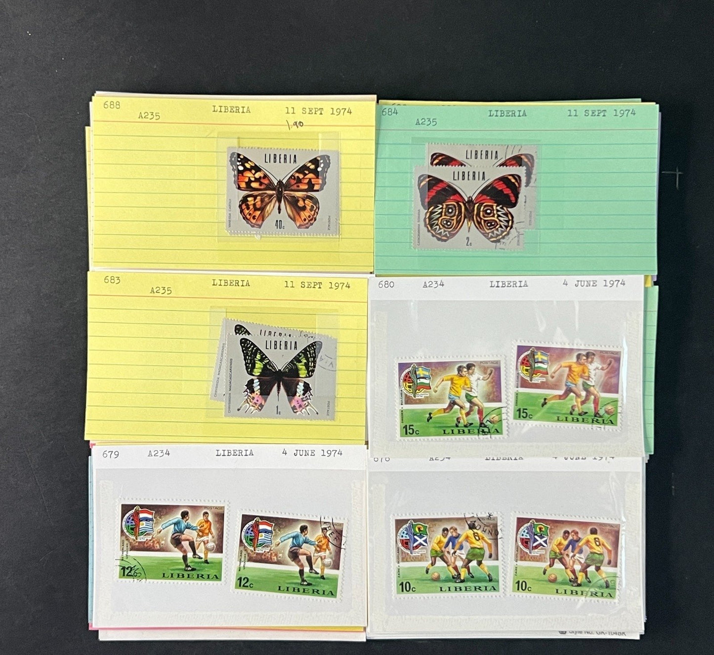 Liberia Stamp Collection Dealer Cards $770 CV Mint & Used ZAYIX