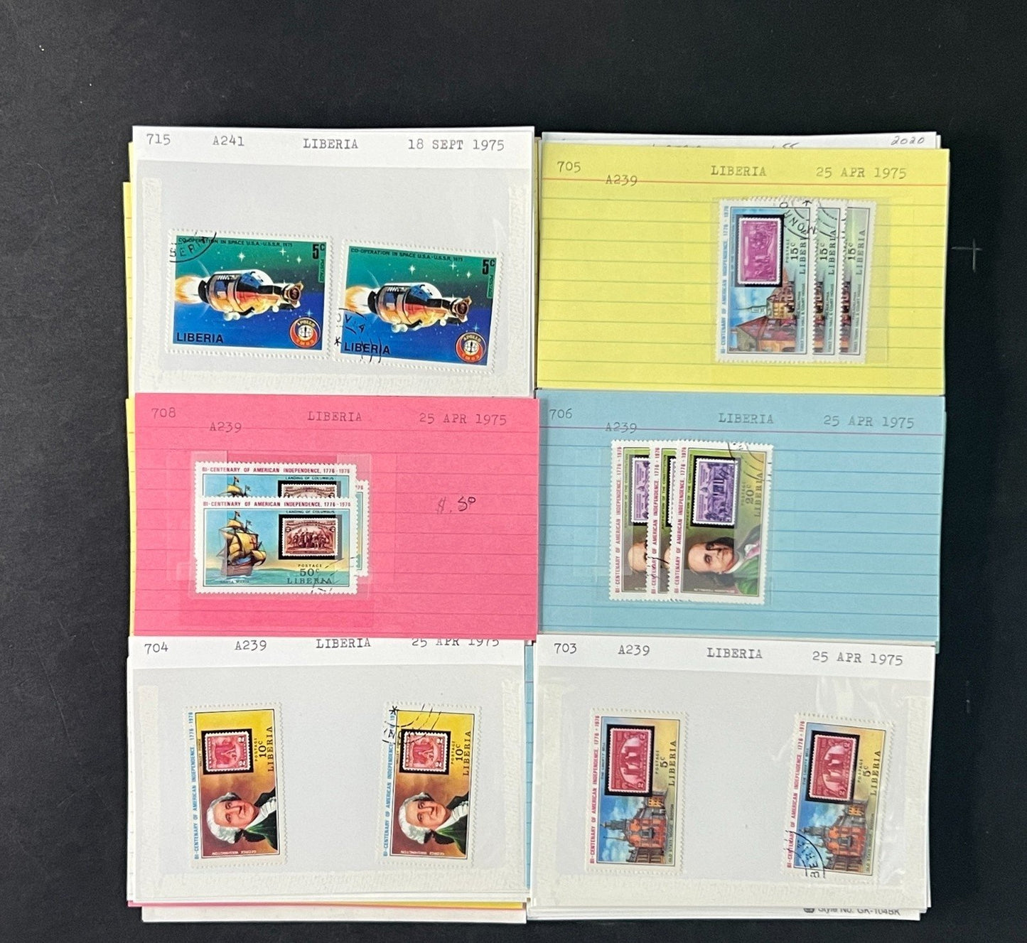 Liberia Stamp Collection Dealer Cards $770 CV Mint & Used ZAYIX