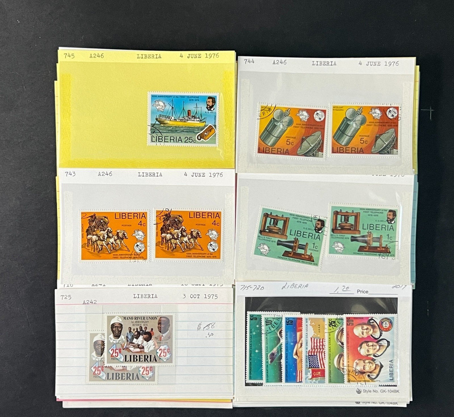 Liberia Stamp Collection Dealer Cards $770 CV Mint & Used ZAYIX
