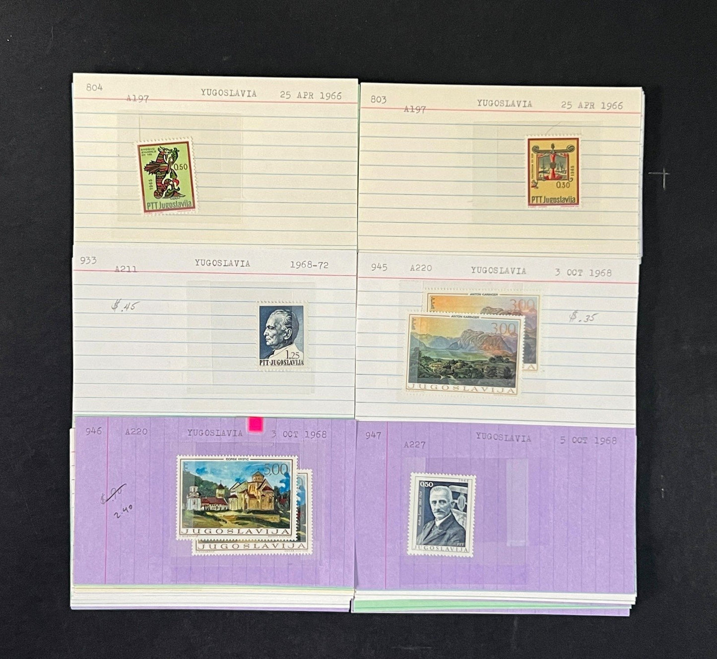 Yugoslavia Stamp Collection Dealer Cards $584 CV Mint & Used ZAYIX