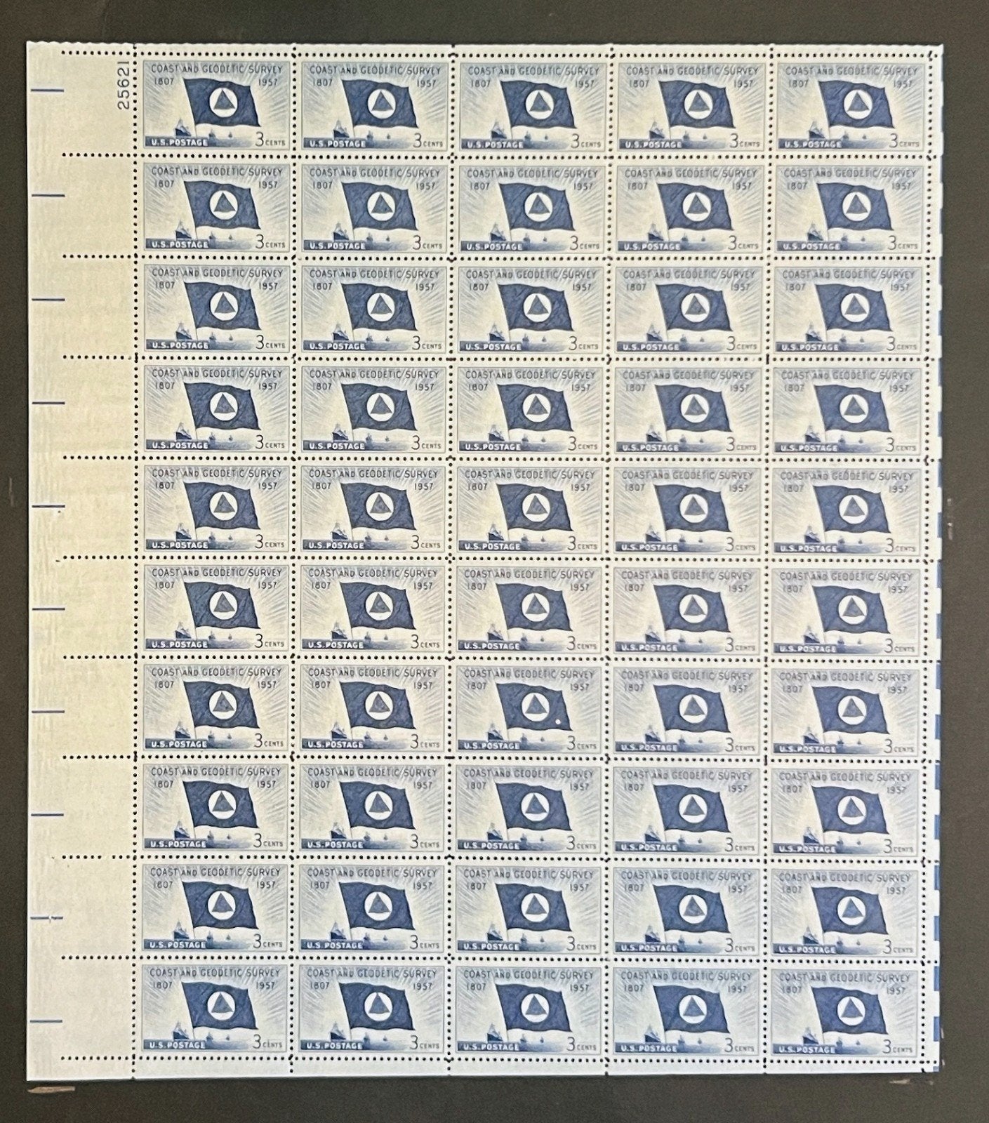 US 1088 Mint Sheet (MNH) Coast & Geodetic Society 150th Anniv P#25621 1957 ZAYIX