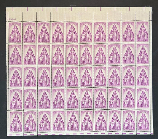 US 1087 Mint Sheet (MNH) Polio March of Dimes 3-Cent 1957 P# 25647 ZAYIX