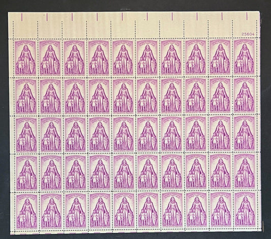 US 1087 Mint Sheet (MNH) Polio March of Dimes 3-Cent 1957 P# 25604 ZAYIX