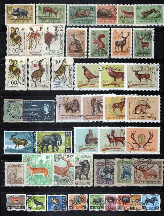 Wild Animals Stamp Collection Used Wildlife Elephants Deer ZAYIX