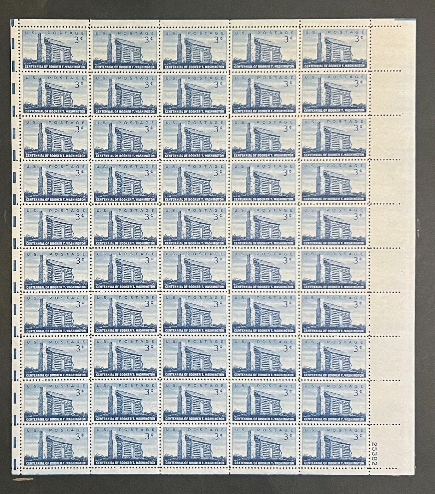US 1074 Mint Sheet (MNH) Booker T Washington Educator 3-Cent 1956 P# 25382 ZAYIX