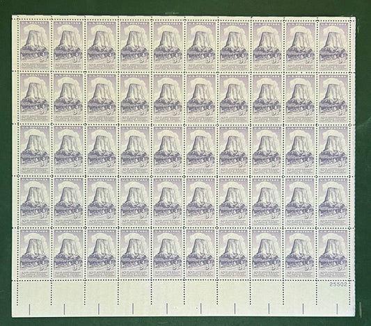 US 1084 Mint Sheet (MNH) Devils Tower Wyoming 1956 ZAYIX