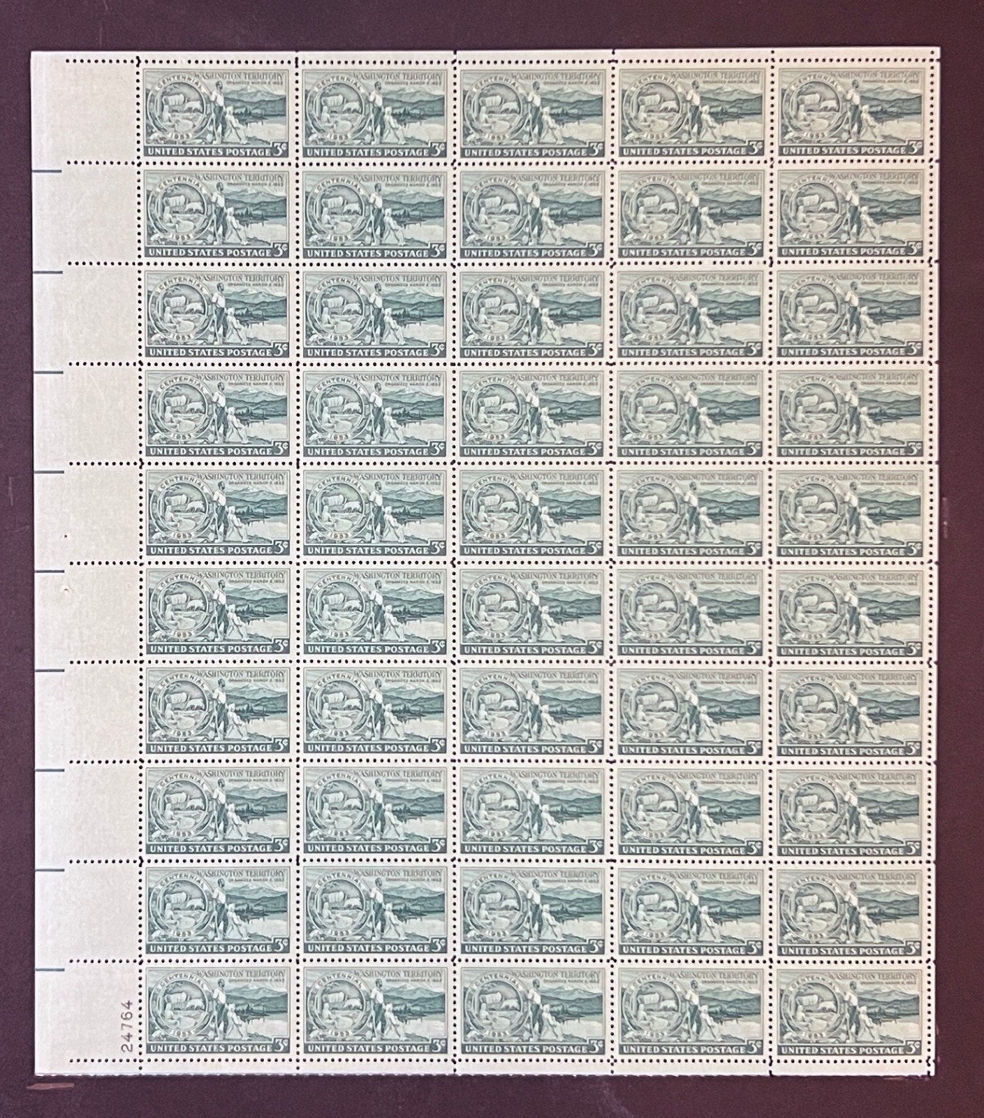 US 1019 Mint Sheet (MNH) Washington Territory Centennial 1953 ZAYIX