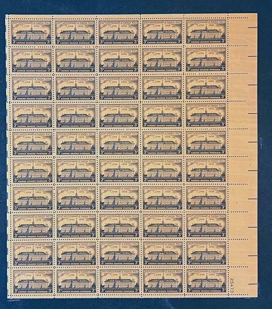 US 1083 Mint Sheet (MNH) Nassau Hall Princeton 200th Anniversary 1956 ZAYIX