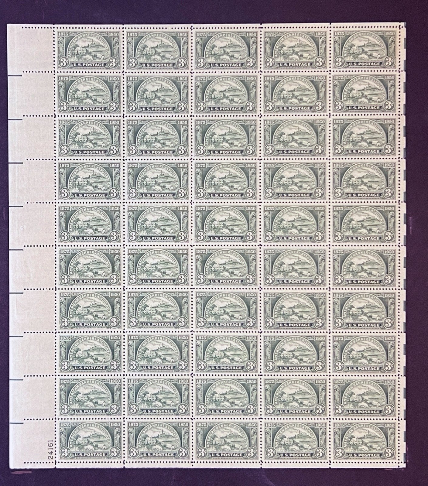 US 987 Mint Sheet (MNH) Bankers Association 75th Anniversary 1950 ZAYIX