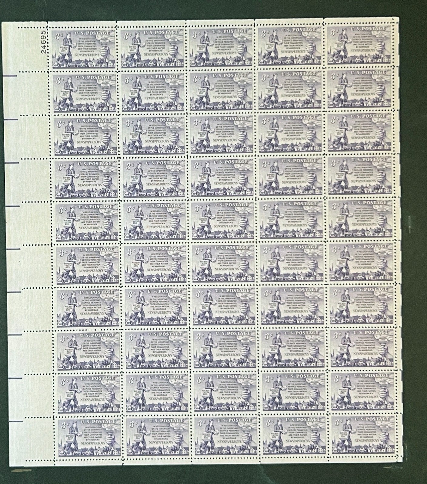 US 1015 Mint Sheet (MNH) Newspaper Boys 1952 ZAYIX