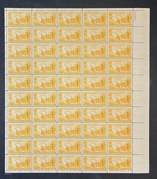 US 997 Mint Sheet (MNH) California Statehood Centennial 1950 ZAYIX