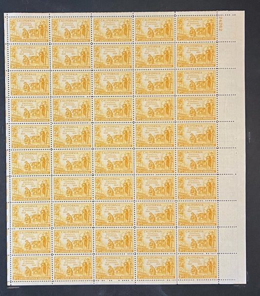 US 997 Mint Sheet (MNH) California Statehood Centennial 1950 ZAYIX