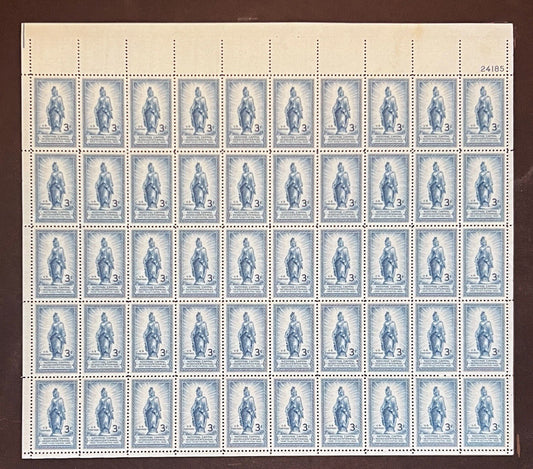 US 989 Mint Sheet (MNH) Freedom Statue Capitol Dome 1950 ZAYIX