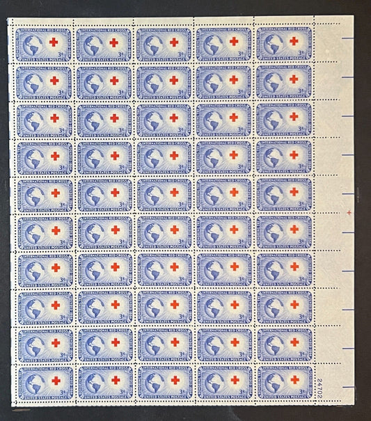 US 1016 Mint Sheet (MNH) International Red Cross 1952 ZAYIX