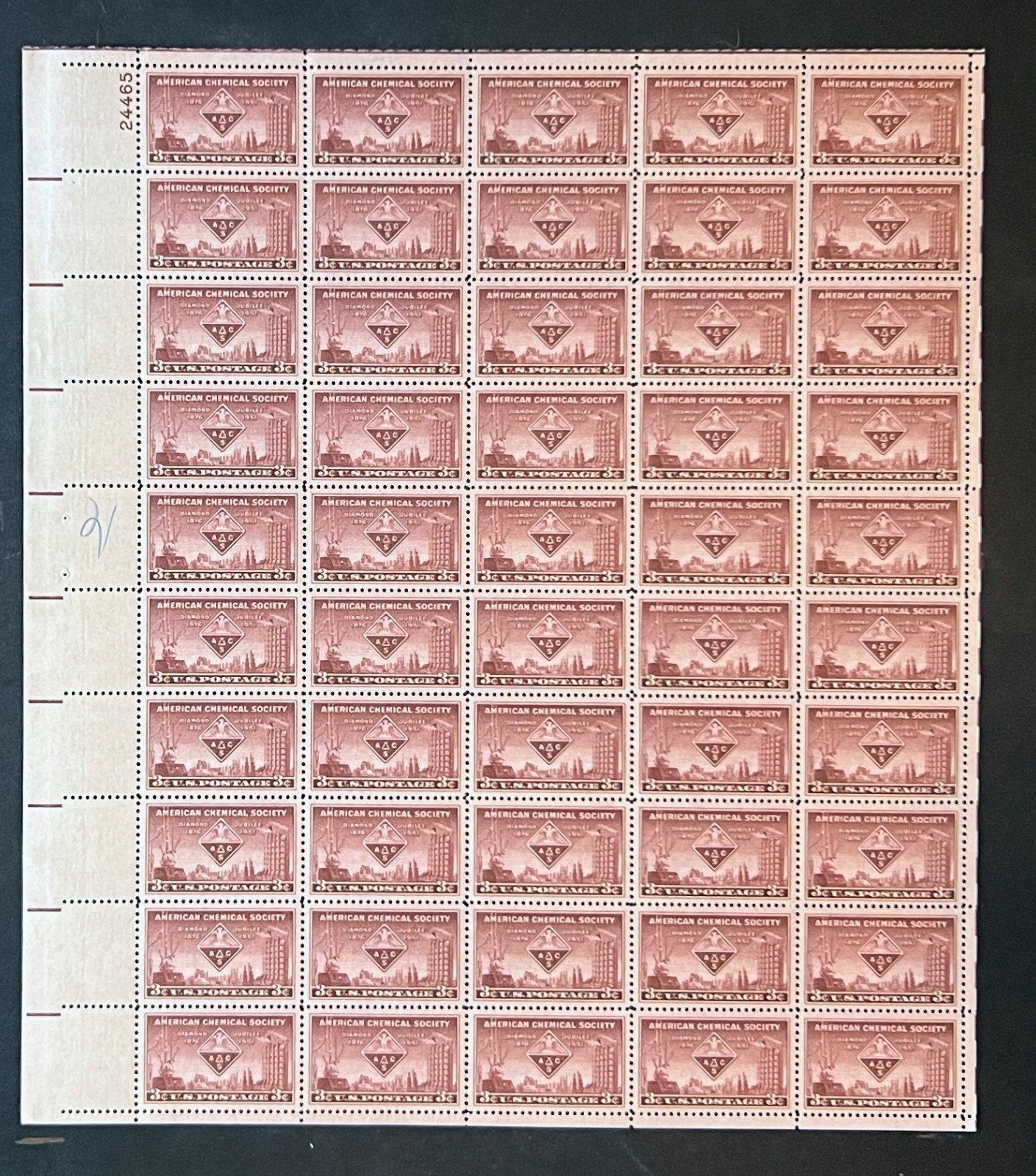 US 1002 Mint Sheet (MNH) Chemical Society 75th Anniversary 1951 ZAYIX