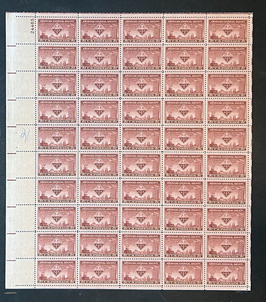 US 1002 Mint Sheet (MNH) Chemical Society 75th Anniversary 1951 ZAYIX