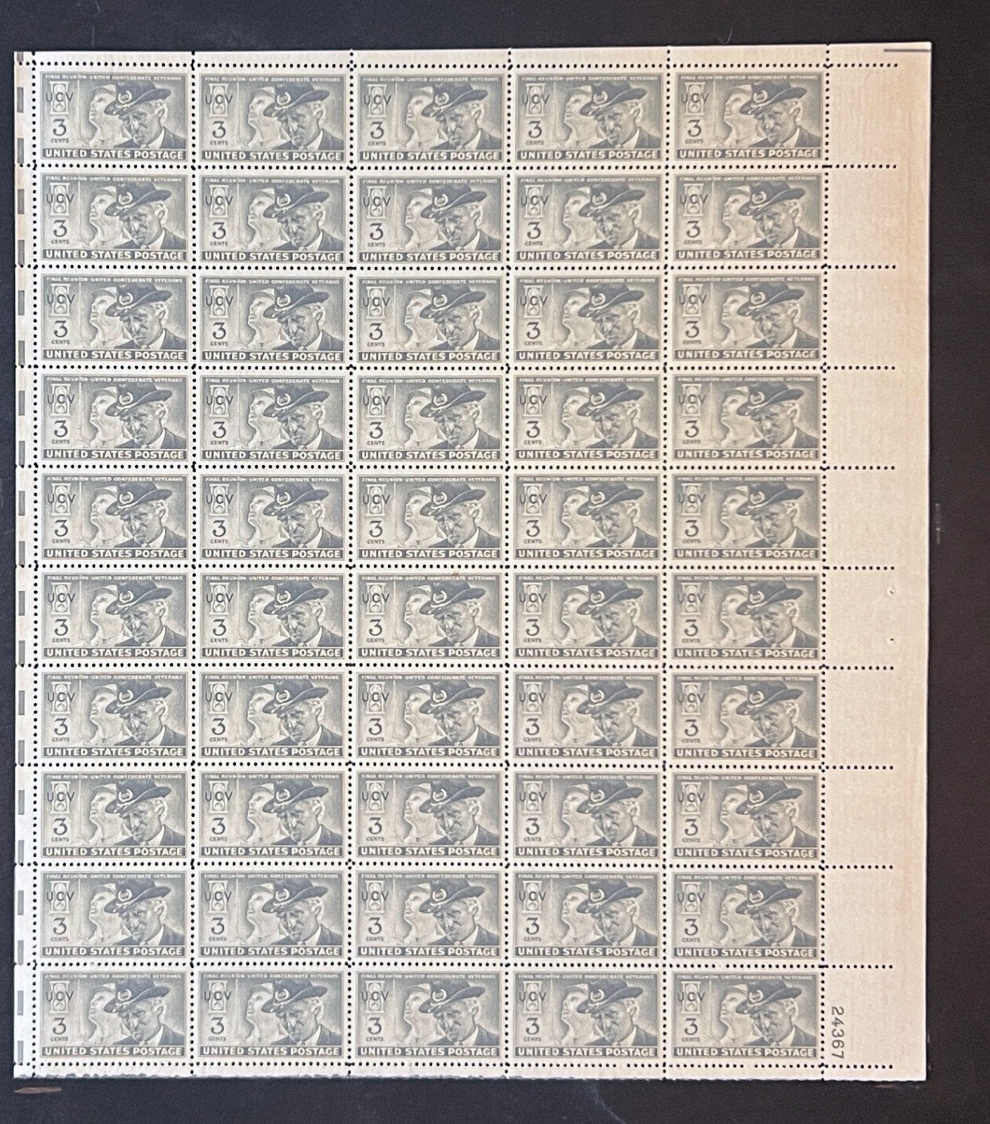 US 998 Mint Sheet (MNH) United Confederate Veterans 1951 ZAYIX