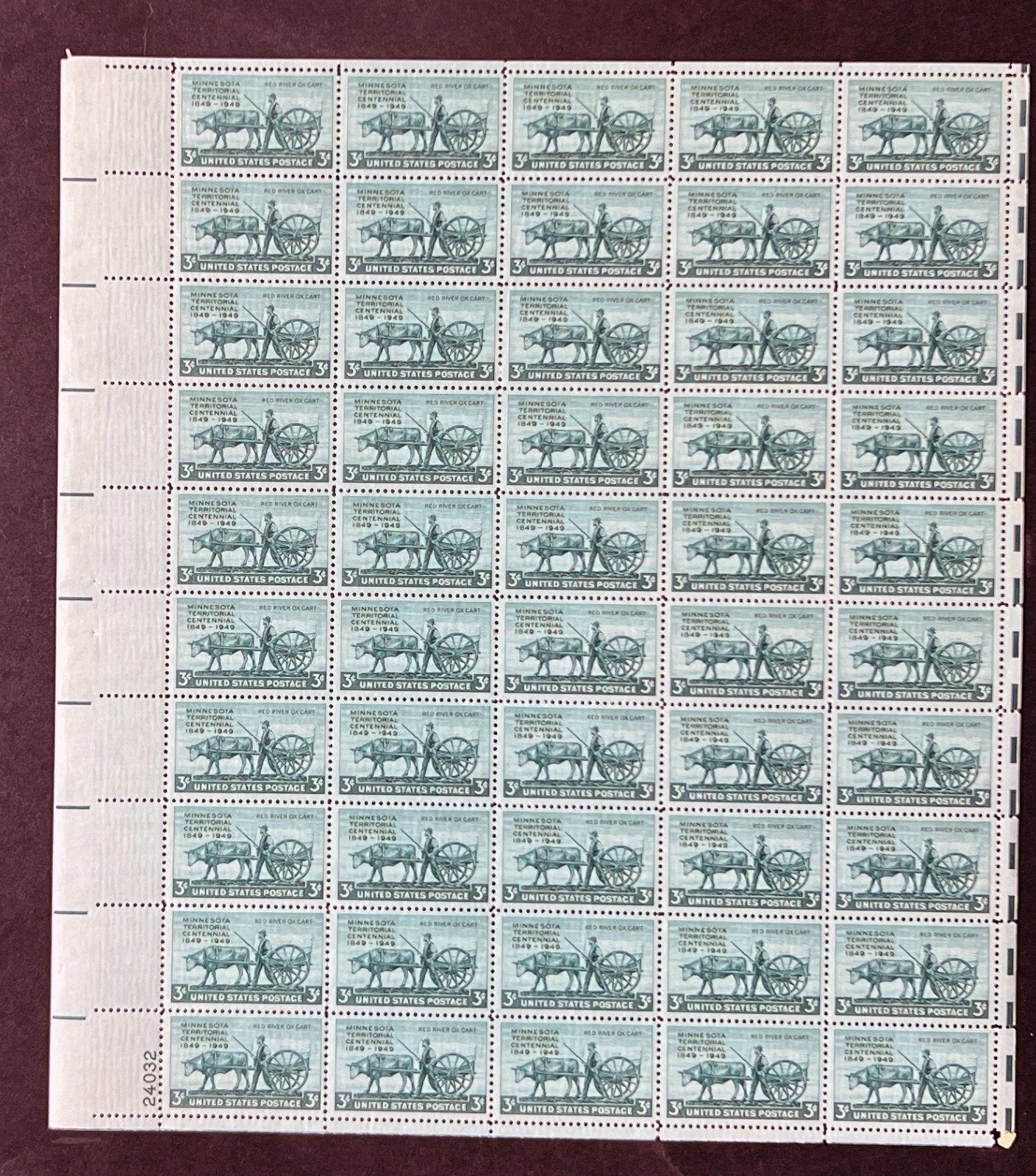 US 981 Mint Sheet (MNH) Minnesota Territory Centennial 1949 ZAYIX
