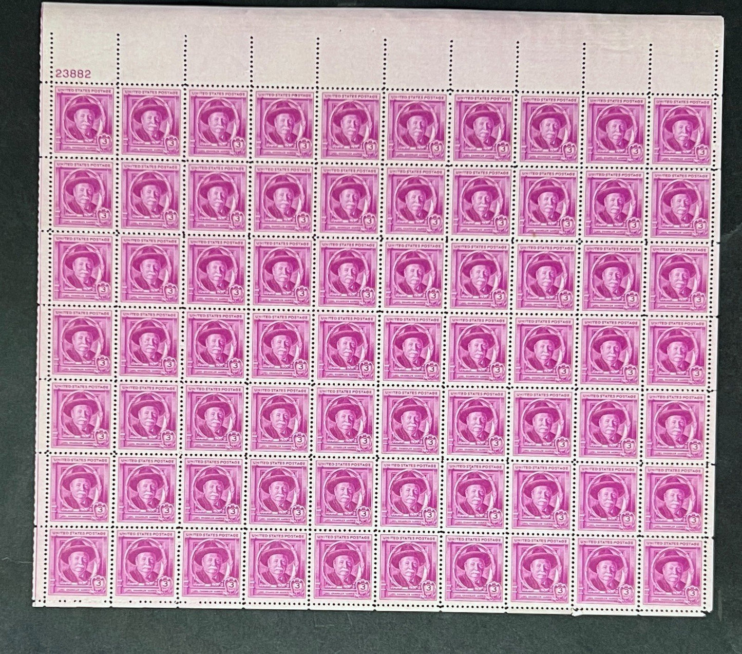 US 980 Mint Sheet (MNH) Joel Chandler Harris Writer 1948 ZAYIX