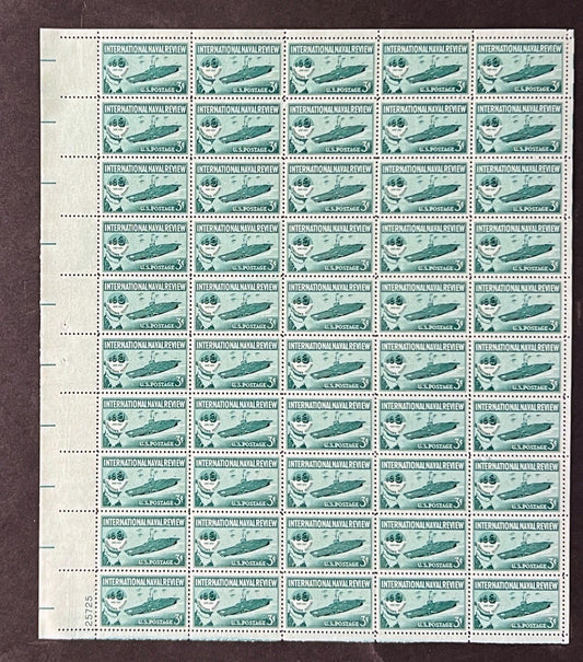 US 1091 Mint Sheet (MNH) Naval Review Jamestown 1957 ZAYIX