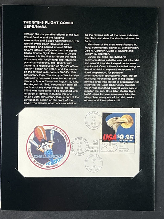 STS-8 Flight Cover NASA #1909 $9.35 Express Mail Cover Flown on Shuttle ZAYIX
