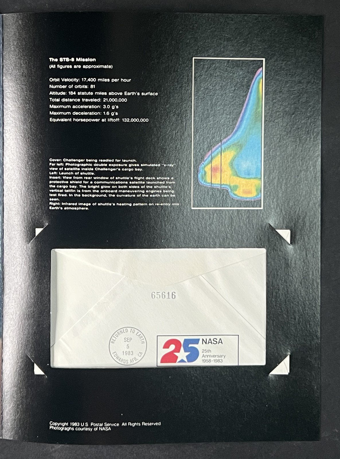 STS-8 Flight Cover NASA #1909 $9.35 Express Mail Cover Flown on Shuttle ZAYIX