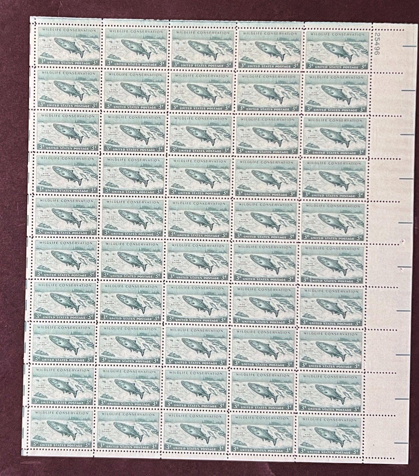 US 1079 Mint Sheet (MNH) Wildlife King Salmon 1956 ZAYIX
