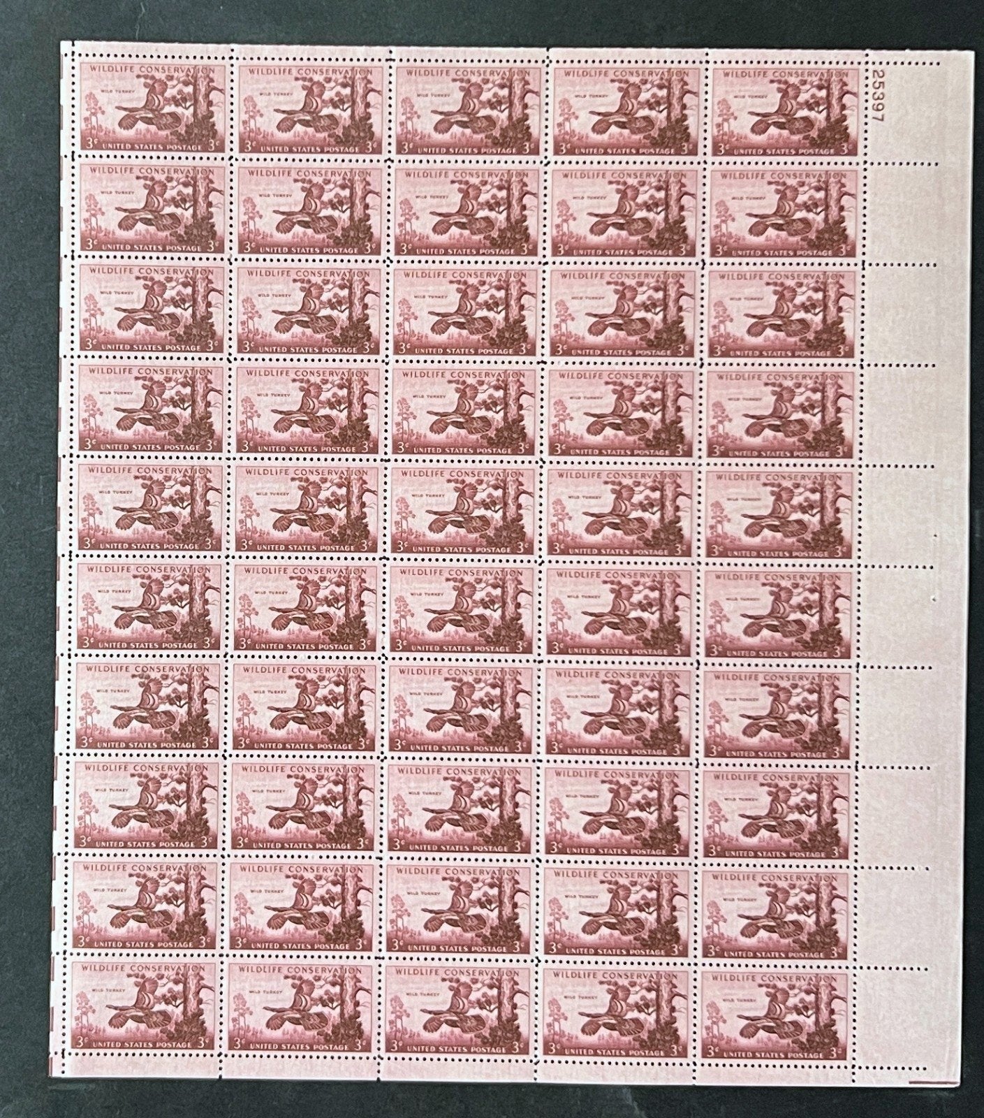 US 1077 Mint Sheet (MNH) Wildlife Wild Turkey 1956 ZAYIX