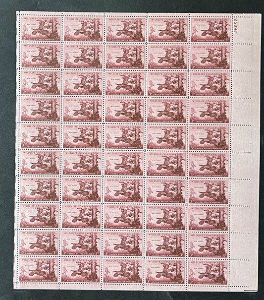 US 1077 Mint Sheet (MNH) Wildlife Wild Turkey 1956 ZAYIX