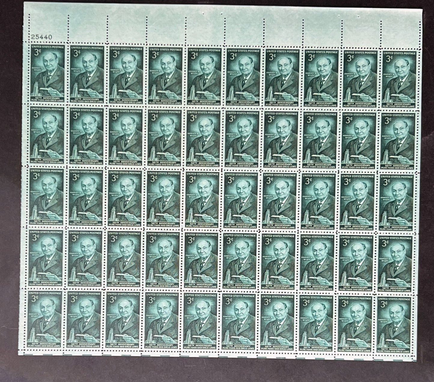 US 1080 Mint Sheet (MNH) Pure Food & Drug Act 50th Anniversary 1956 ZAYIX