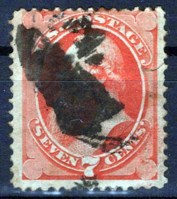US Stamps  148 used F 7c vermillion Stanton Catalog Value $90 ZAYIX 1124NB004