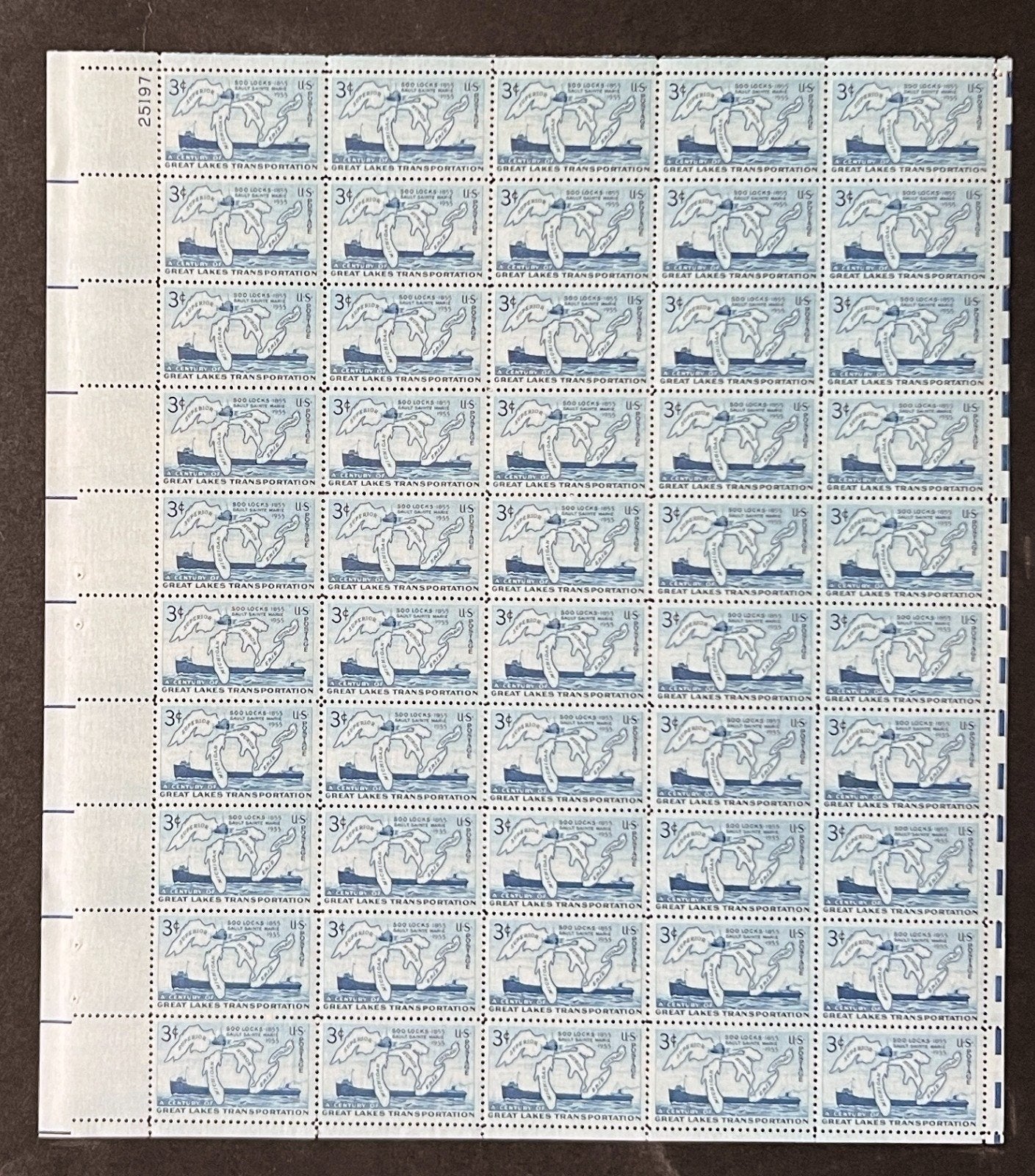 US 1069 Mint Sheet (MNH) Soo Locks Centennial 1955 ZAYIX
