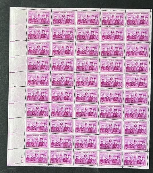 US 1067 Mint Sheet (MNH) Armed Forces Reserves 3-Cent 1955 ZAYIX