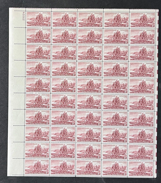 US 1063 Mint Sheet (MNH) Lewis & Clark Expedition 150th Anniv 3-Cent 1955 ZAYIX