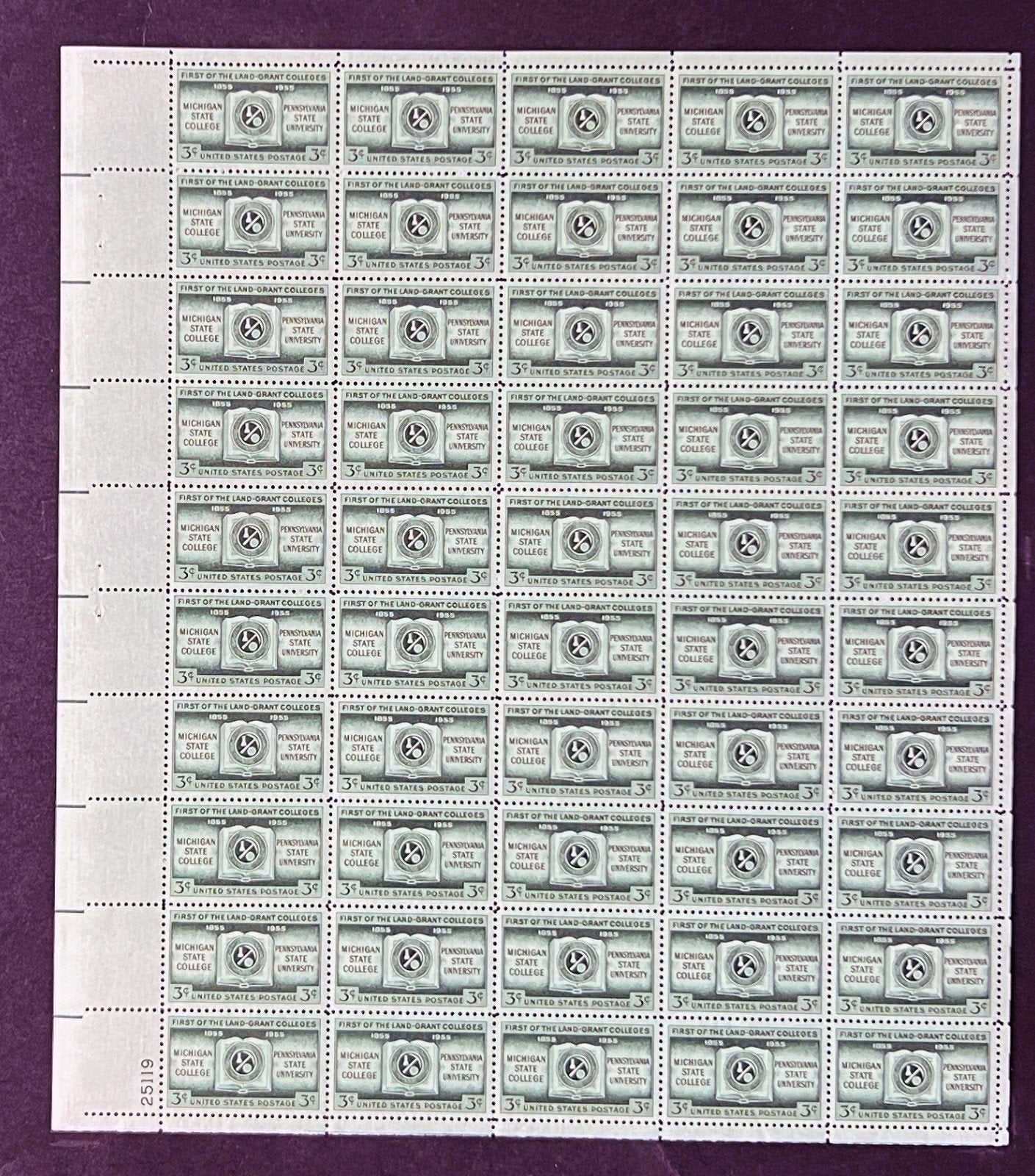 US 1065 Mint Sheet (MNH) Land Grant Colleges Centennial 3-Cent 1955 ZAYIX
