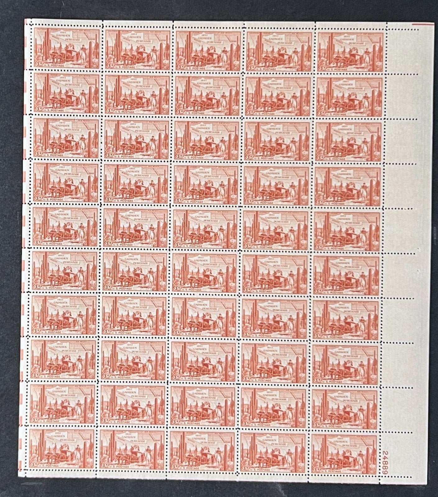 US 1028 Mint Sheet (MNH) Gadsen Purchase Centennial 3-Cent 1953 ZAYIX