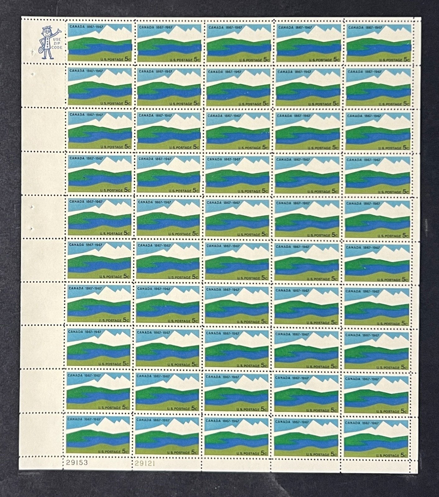 US 1324 Mint Sheet (MNH) Canada Nationhood 5-Cent 1967 ZAYIX