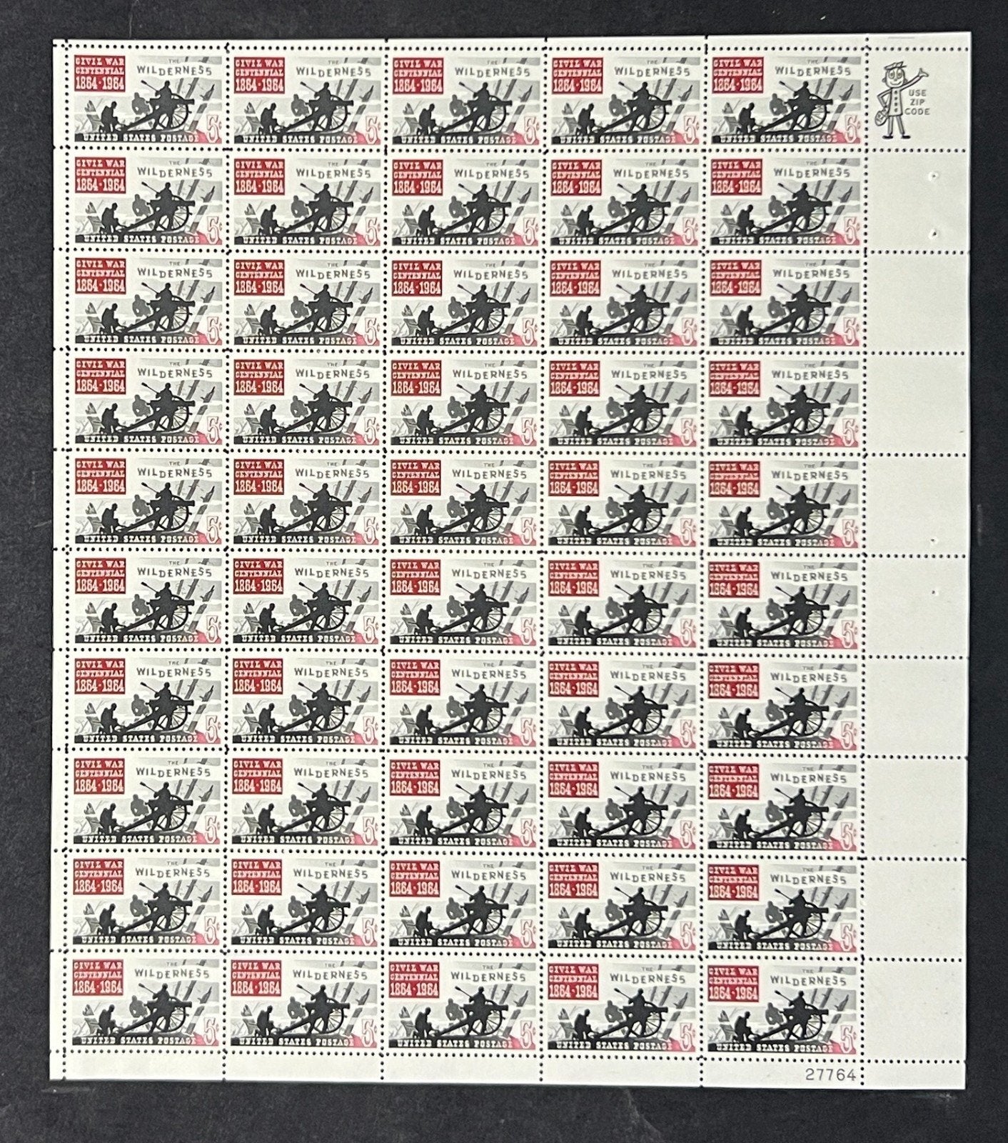 US 1181 Mint Sheet (MNH) Battle of the Wilderness 5-Cent 1964 P#27764 ZAYIX
