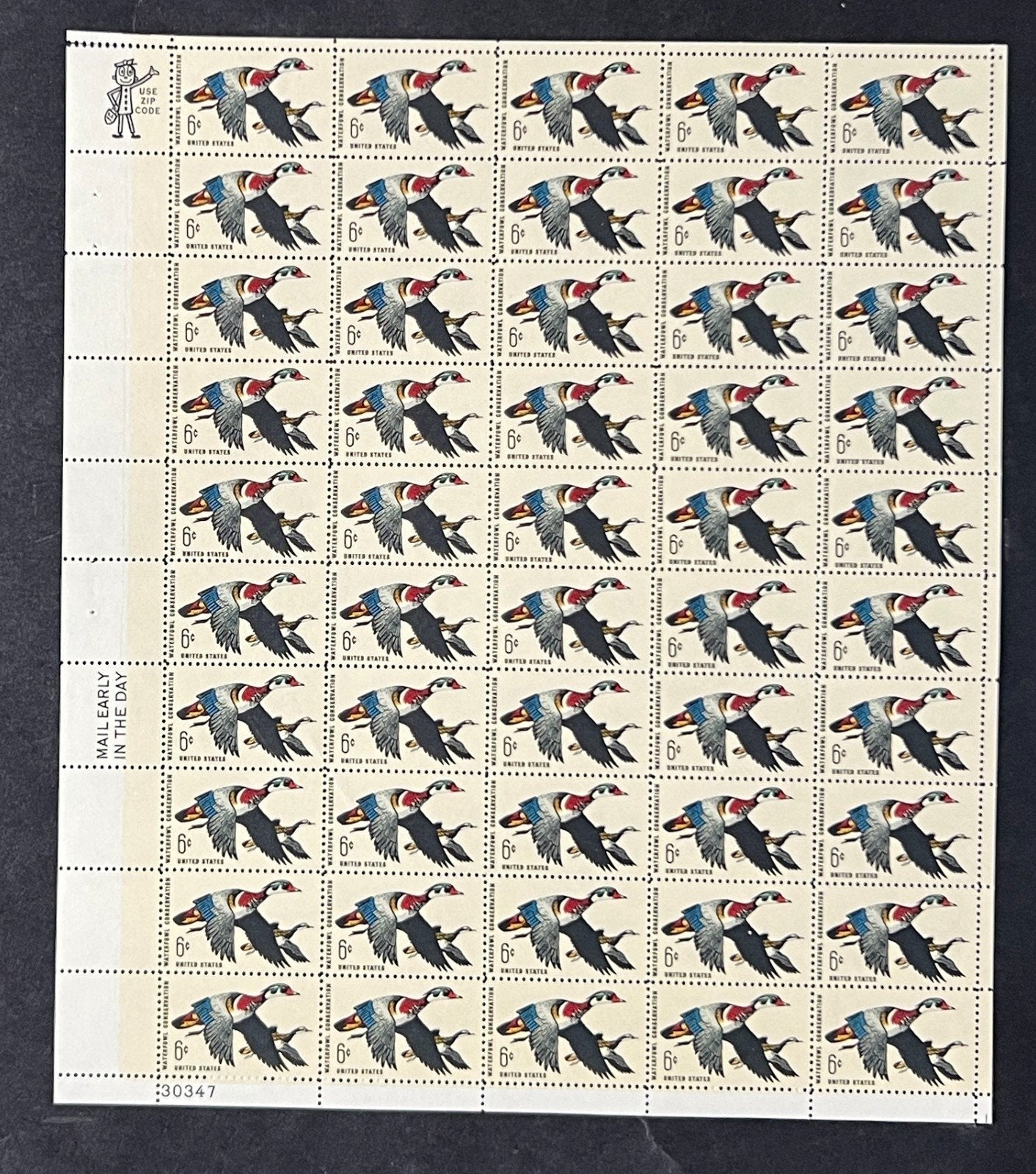 US 1362 Mint Sheet (MNH) Waterfowl Conservation 6-Cent 1968 ZAYIX