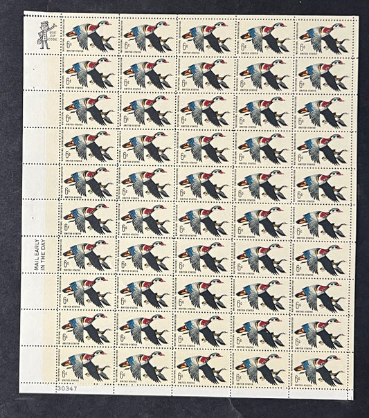 US 1362 Mint Sheet (MNH) Waterfowl Conservation 6-Cent 1968 ZAYIX