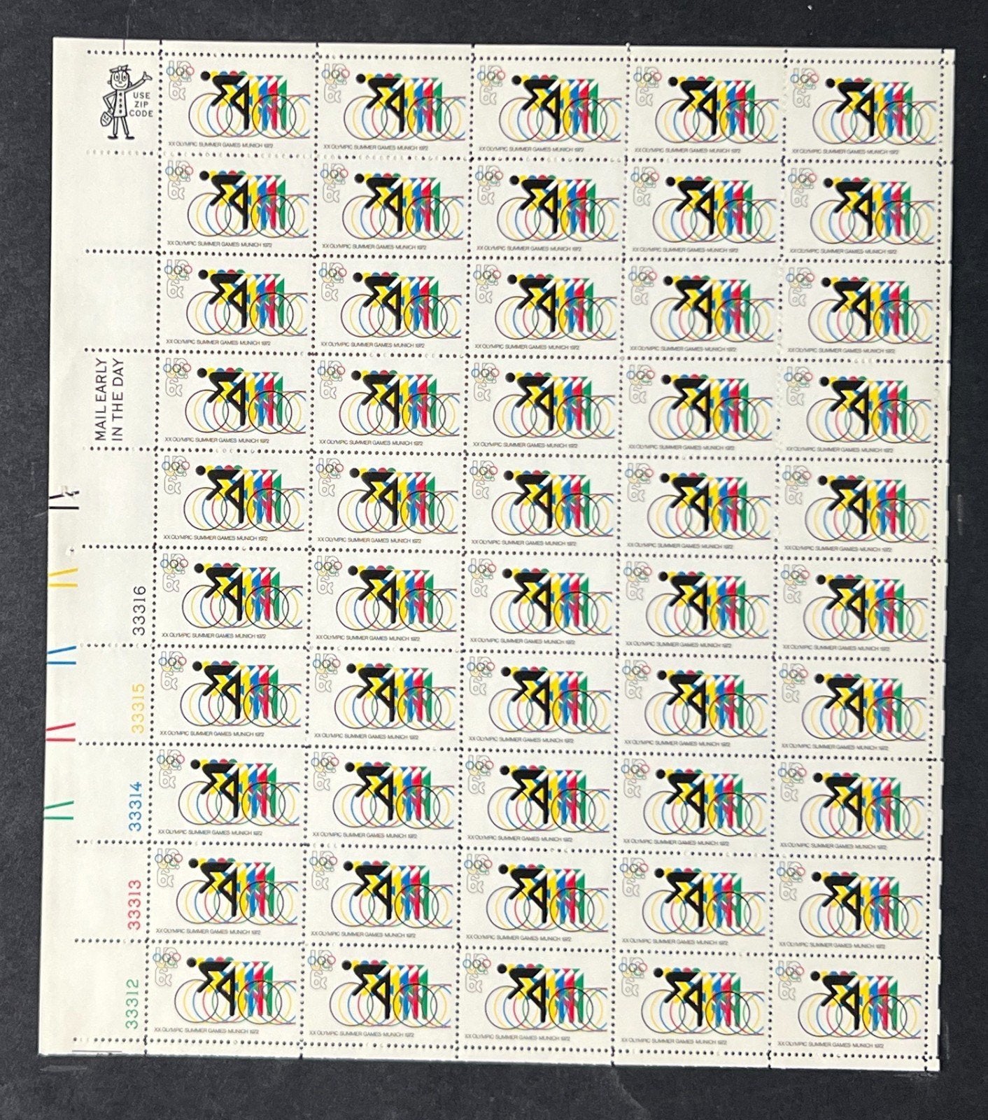 US 1460 Mint Sheet (MNH) Olympics - Bicycling (PB10) 6-Cent 1972 ZAYIX