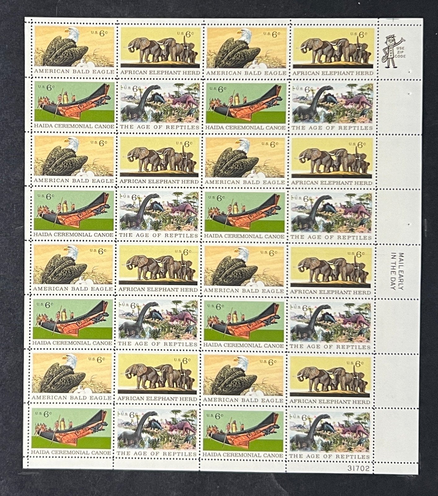 US 1387-1390 Mint Sheet (MNH) Natural History 6-Cent 1970 ZAYIX
