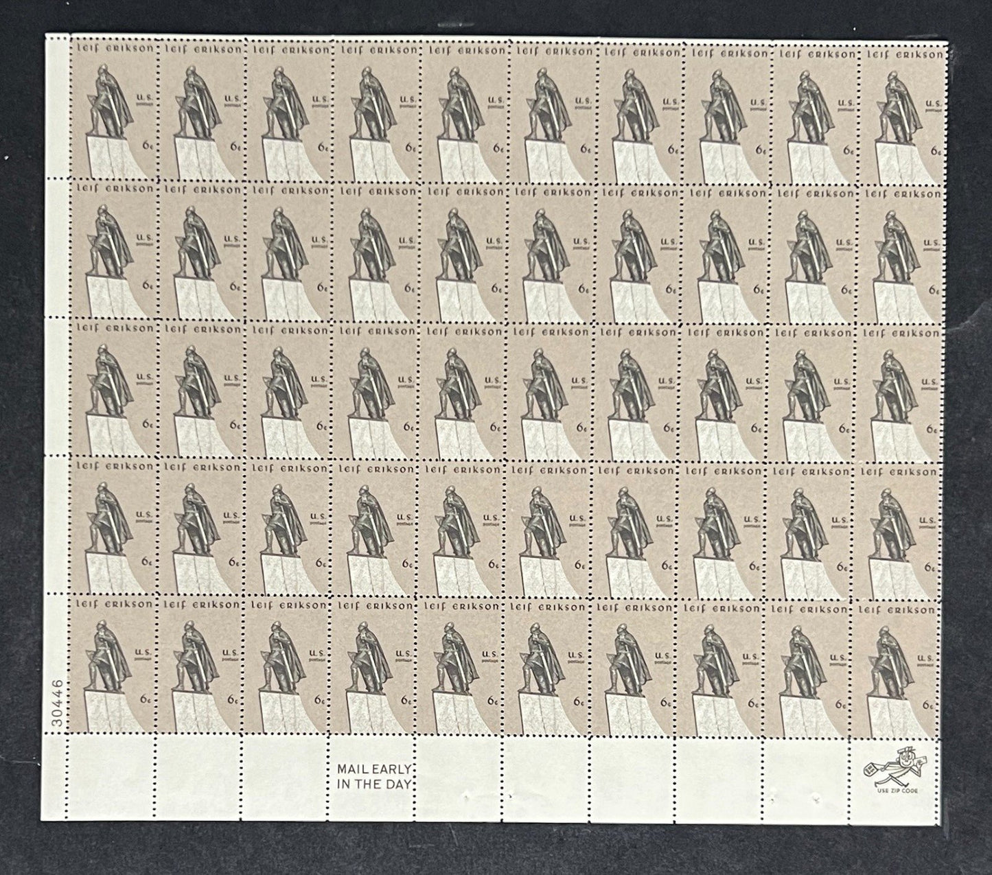 US 1359 Mint Sheet (MNH) Leif Erikson Norse Explorer 6-Cent 1968 ZAYIX