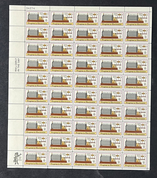 US 1500 Mint Sheet (MNH) Marconis Spark Coil 6-Cent 1973 P#34274 ZAYIX