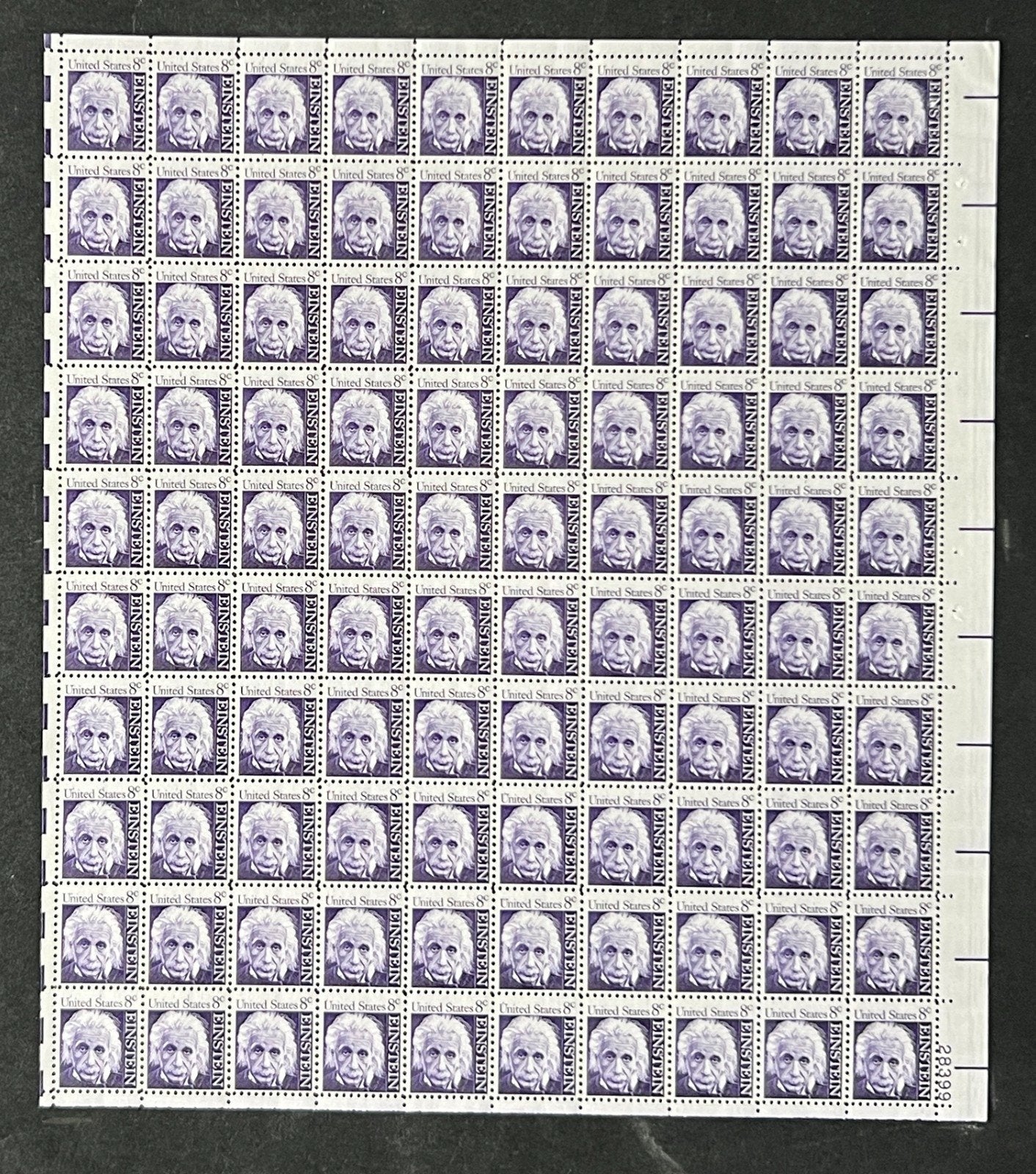 US 1285 Mint Sheet (MNH) Albert Einstein Physicist 8-Cent 1966 P#28399 ZAYIX