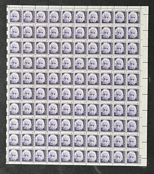 US 1285 Mint Sheet (MNH) Albert Einstein Physicist 8-Cent 1966 P#28399 ZAYIX