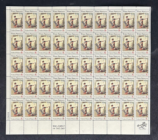 US 1470 Mint Sheet (MNH) Folklore Tom Sawyer 8-Cent 1972 P#33828 ZAYIX