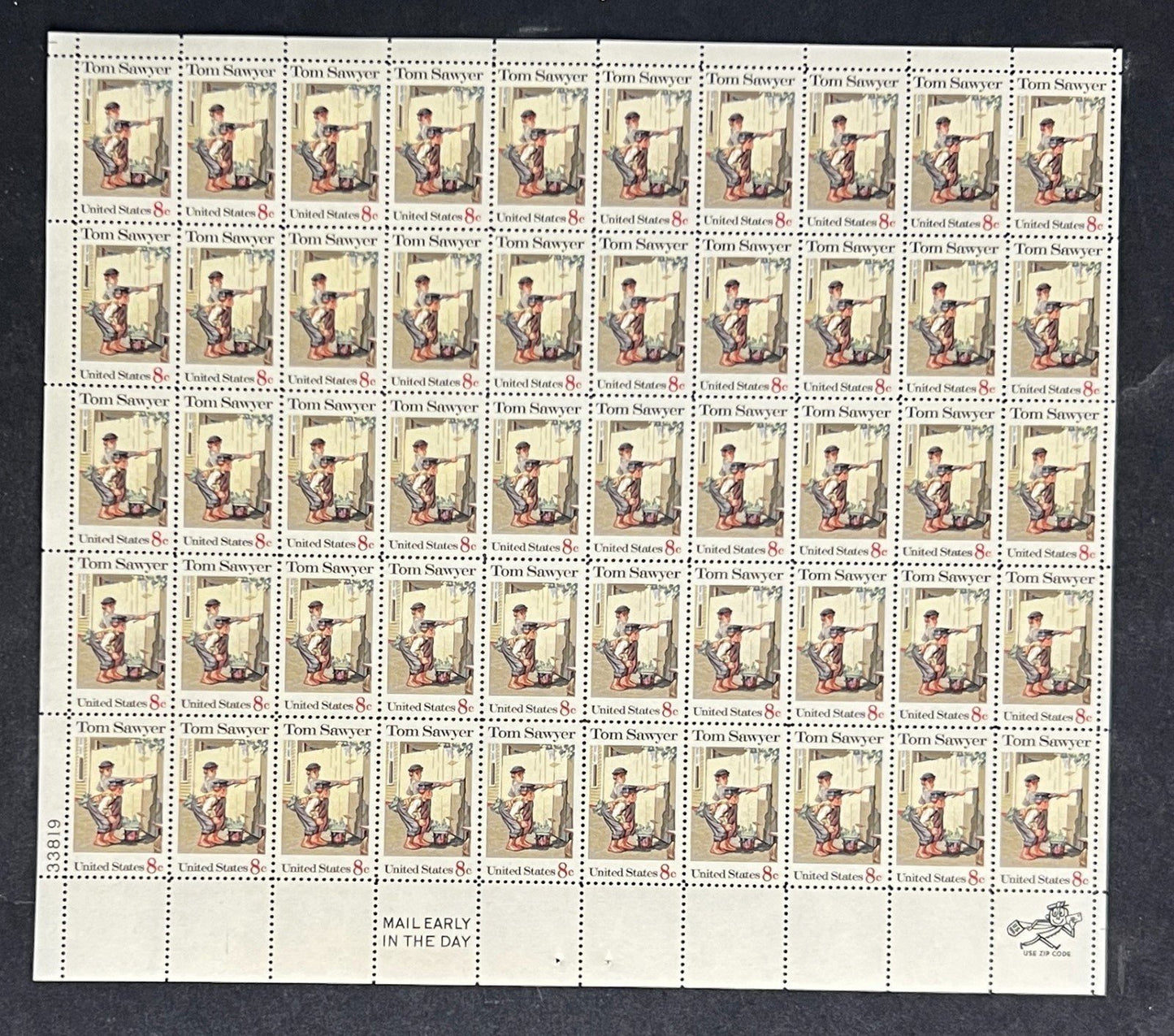 US 1470 Mint Sheet (MNH) Folklore Tom Sawyer 8-Cent 1972 P#33828 ZAYIX