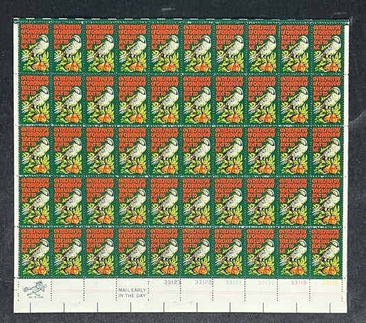 US 1445 Mint Sheet (MNH) Christmas Partridge (PB12) 8-Cent 1971 ZAYIX