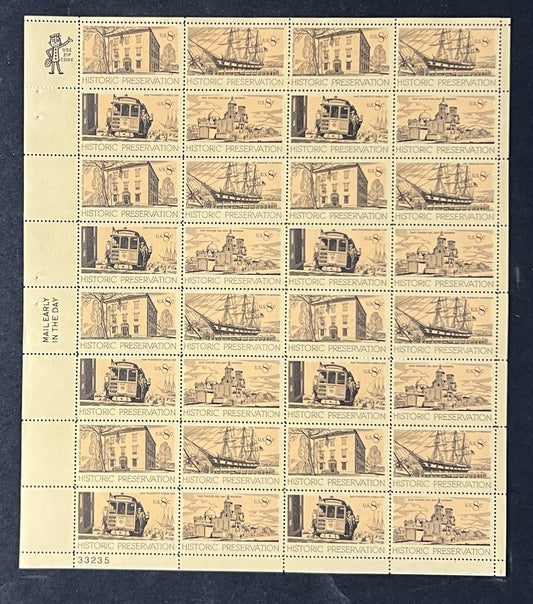 US 1440-1443 Mint Sheet (MNH) Historic Preservation 8-Cent 1971 ZAYIX